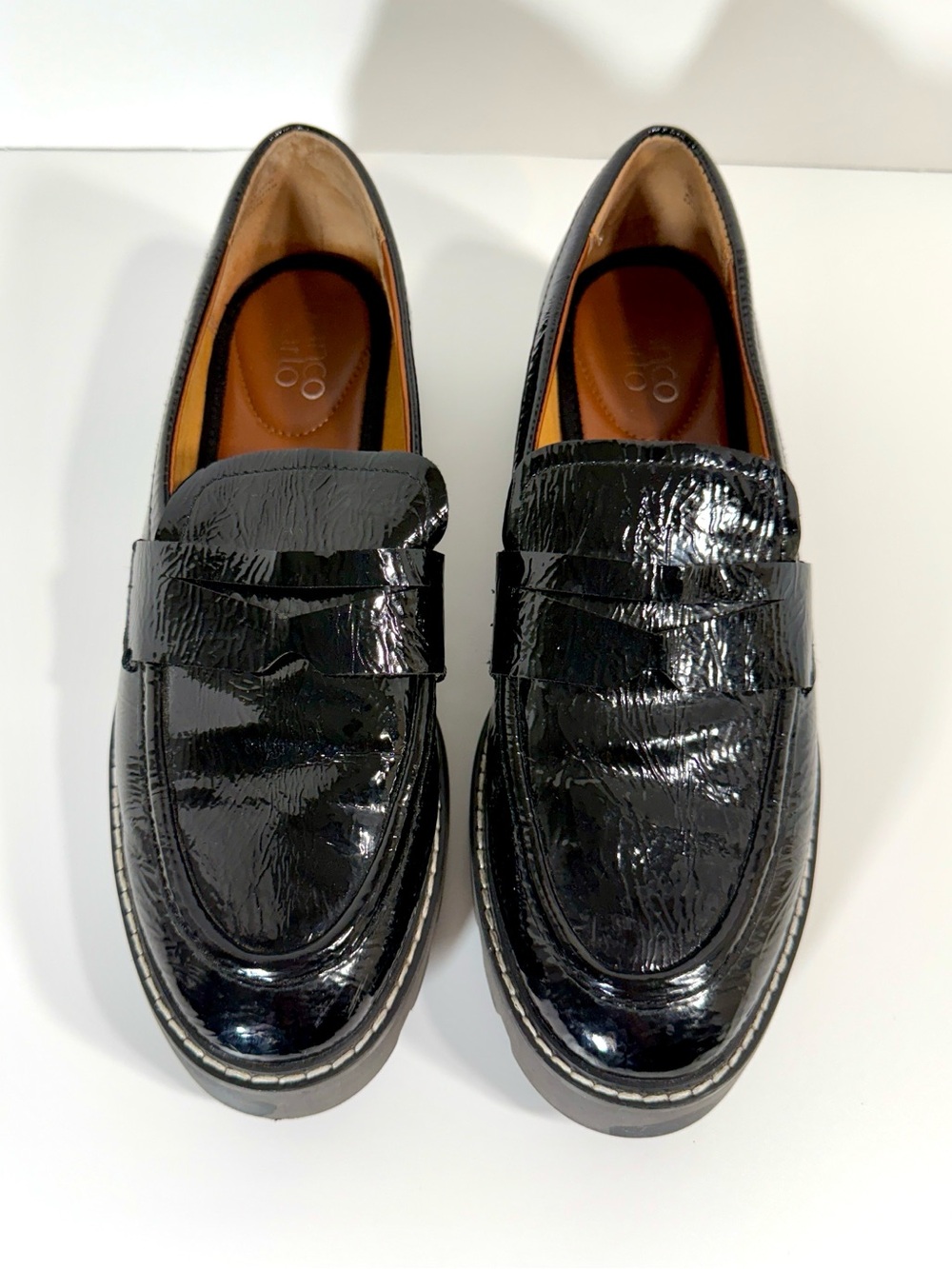 Franco Sarto Women's Balin Lug Sole Patent Leather Loafers
